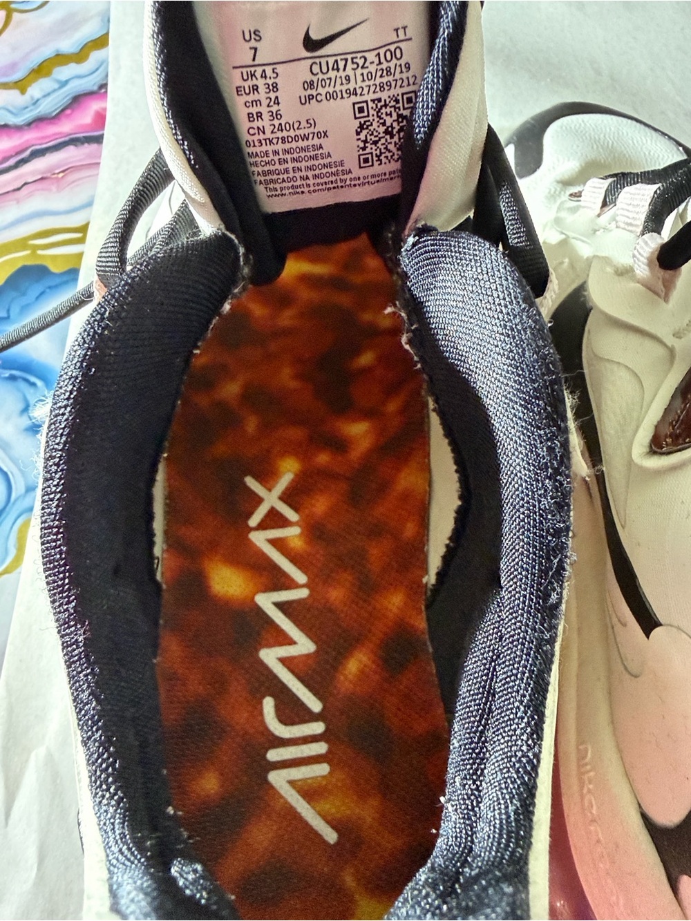 Nike Air Max 270 React Tortoise Shell Sail Size 7 - Picture 16 of 16